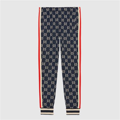 gucci printed jacquard trousers|Gucci jacquard pants.